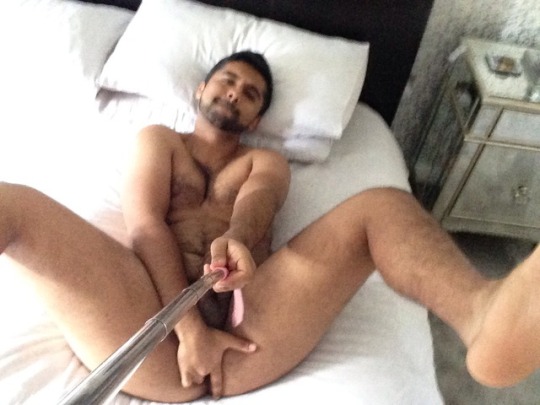 Kinky gay slut fingering himself