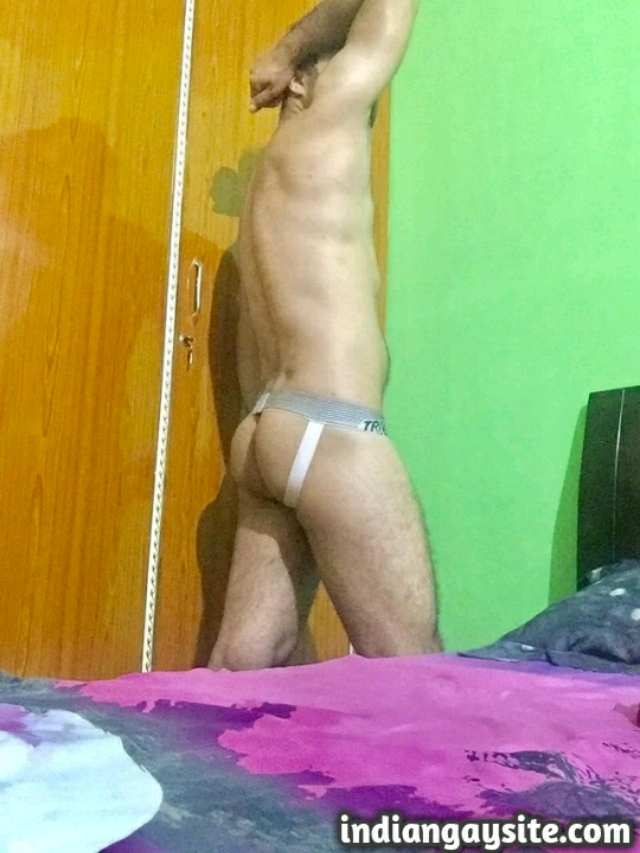 Indian Gay Porn: Sexy desi hunk teasing with his big and hard desi cock