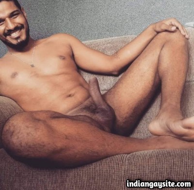 Naked Indian Hunk with a Cute Smile & Big Cock