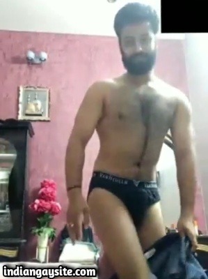 Man XXX Video of Hairy Hunk's Hot Strip Show