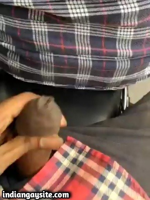 Gay Public Porn of Horny Man Wanking on Bike