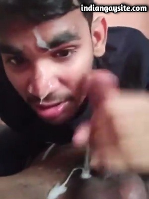 Cum facial gay porn of slutty desi twink