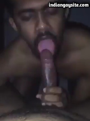 Wild gay sucker on a big rock hard cock