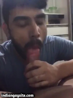 Gay cock whore sucking a long and hard cock
