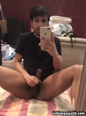 Hard desi cock of a horny Indian hunk wanking hard