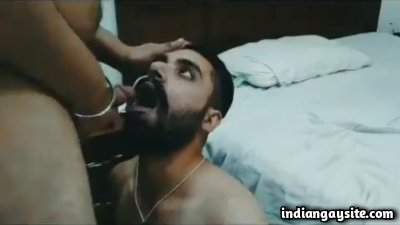 Gay paid fucker drilling a bottom and feeding cum