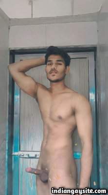 Thick cock hunk teasing his big and rock hard meat