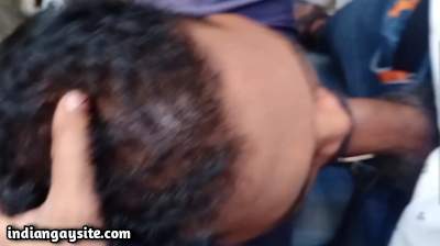 Strangers gay blowjob session in bus stand toilet