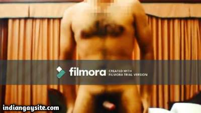 Hairy hot hunk strips and wanks on cam