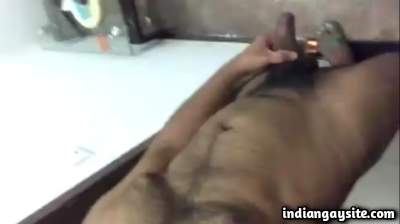 Exhibitionist gay daddy wanking cock outside home
