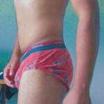 Naked horny twink exposing in tight sexy briefs