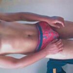Naked horny twink exposing in tight sexy briefs