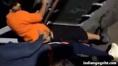 Outdoor gay gangbang with a slut twink boy