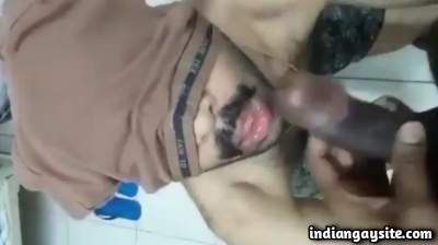 Slutty gay roommate enjoying my big hard dick