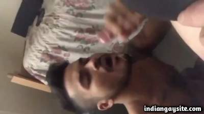 Facial gay porno of a slutty young desi boy