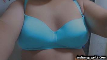Man boobs pics of horny chub in bra and panties