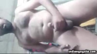 Paki horny man jerking big cock and teasing ass
