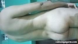 Horny nude twink teasing viewers with hot ass pics