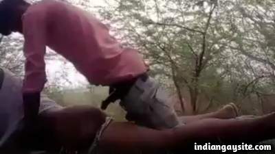 Cruising gay men enjoy a wild suck and fuck in the open