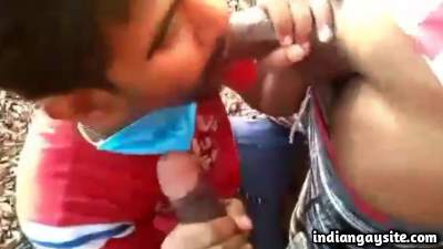 Public sucking threesome between three wild gay boys