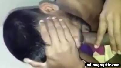 Shy gay boy sucking a big and hard cock deep throat