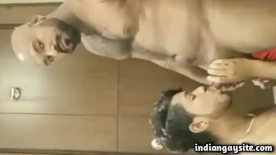 Romancing hunky men making out and sucking cock