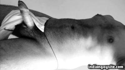 Hairy horny dude in a langot teasing sexy fit body
