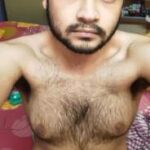 Hairy nude boy teasing his sexy bare body in pics
