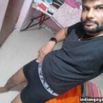 Horny underwear man teasing a big bulge in pics