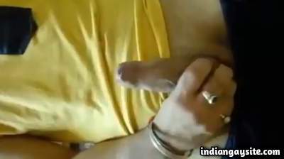 Masturbating sexy boy teasing his big dick and fit body