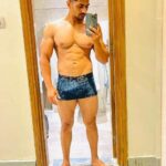 Muscular undies hunk teasing us with his fit body