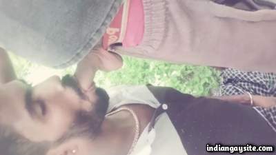 Outdoor blowjob sex with a horny and hot gay stranger