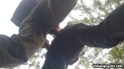 Sexy public fucking session between horny gay men