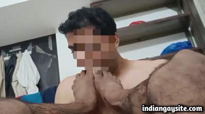 Gay foot fetish of a slutty slave boy having fun