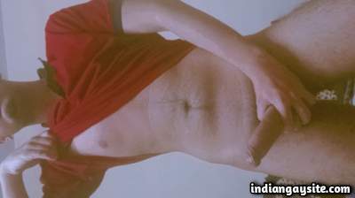 Stripping desi boy plays with boner and ass in pics