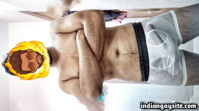 Wet sexy hunk from Delhi teasing bulging briefs