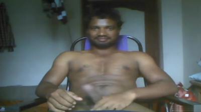 Naked hunk jerking off