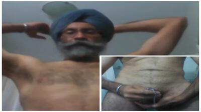 Gay Punjabi uncle standing naked