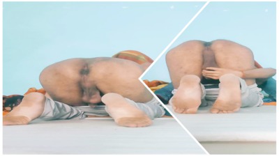 Kinky twink bent over sucking a cock