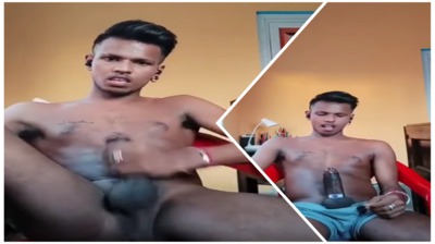 Naked gay boy jerking off