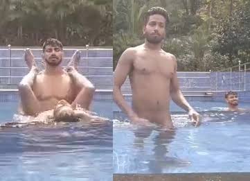 Pool gay sex with a guard
