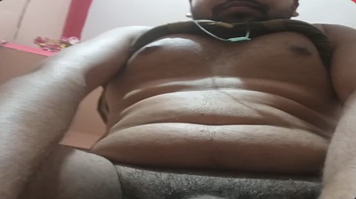 Wild horny guy masturbating