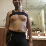 Cross dresser uncle horny in bathroom