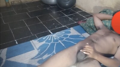 Nude boy secretly recorded in bed milking his Desi dick