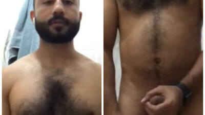 Hairy stud likes to cum infront of cam fans