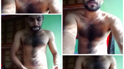 Hairy stud with hairy boner cumshot clip