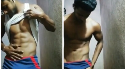 Horny stud from gym xxx jerk off clip