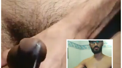 Nude indian bottom whore cums all over himself