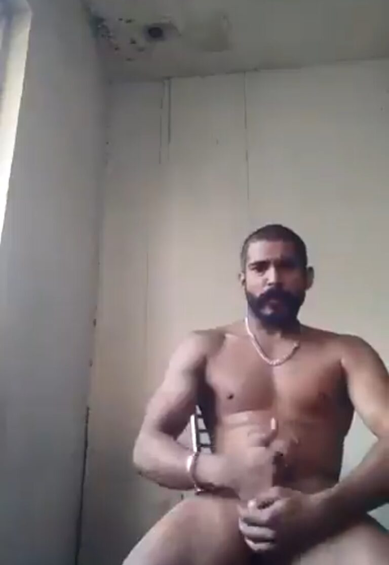 Punjabi gay hunk wanking nude on cam