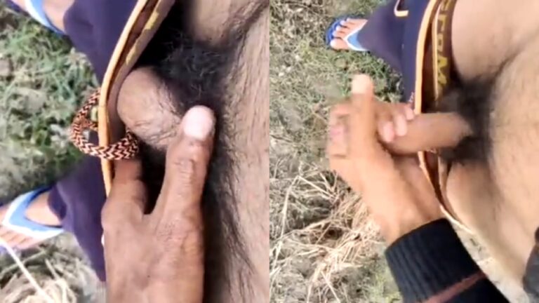 Outdoor gay man handjob sex video